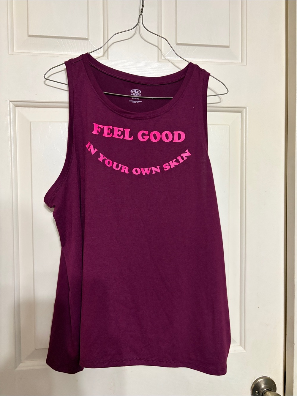 Feel Good Women's Sleeveless Tank Top - Burgundy Pink Text